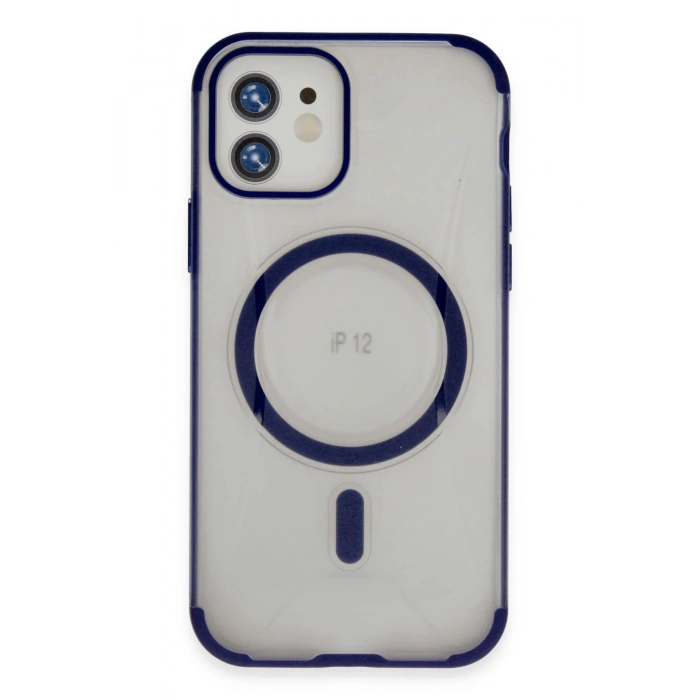 HarmonyAura iPhone 12 Hilton Magsafe Kapak - Lacivert