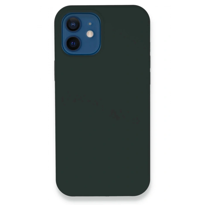 HarmonyAura  Iphone 12 Kılıf Lansman Legant Silikon - Koyu Yeşil