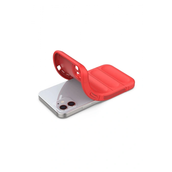 HarmonyAura  Iphone 12 Kılıf Optimum Silikon - Kırmızı