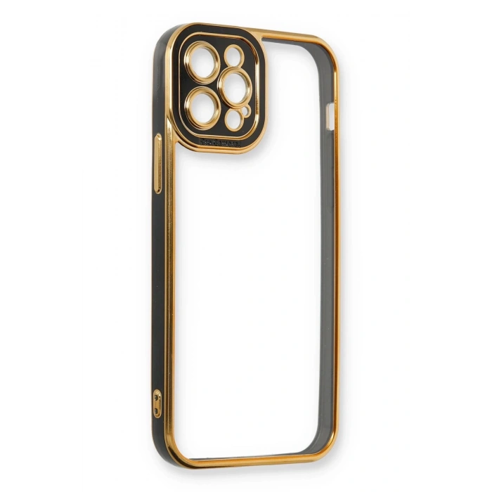 HarmonyAura  Iphone 12 Pro Kılıf Liva Lens Silikon - Siyah