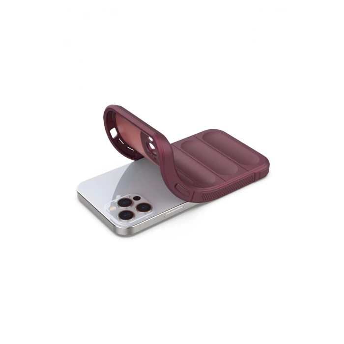 HarmonyAura  Iphone 12 Pro Kılıf Optimum Silikon - Bordo