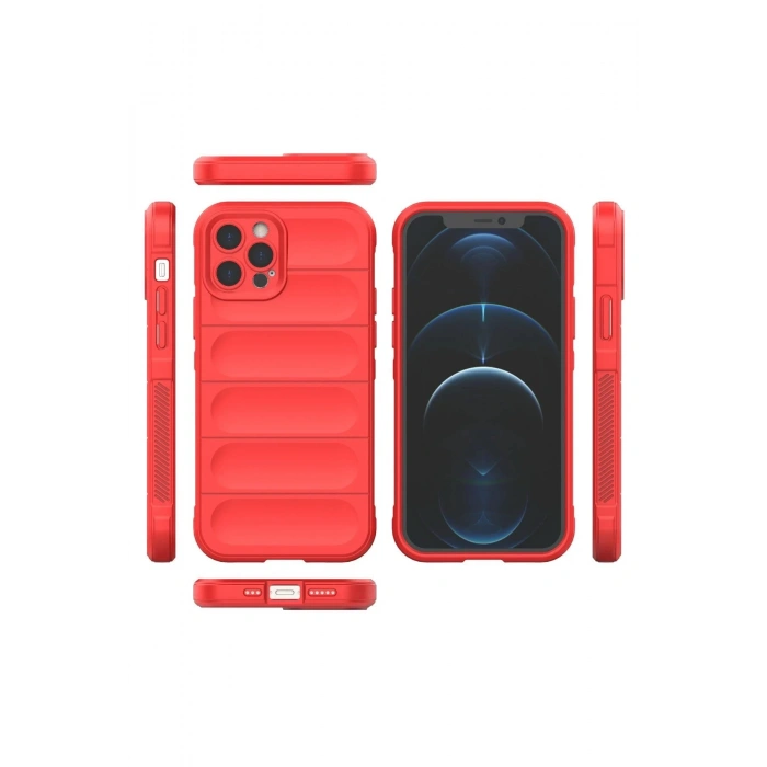 HarmonyAura  Iphone 12 Pro Max Kılıf Optimum Silikon - Kırmızı