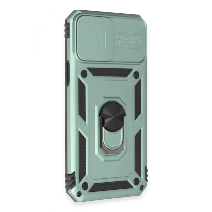 HarmonyAura  Iphone 12 Pro Max Kılıf Pars Lens Yüzüklü Silikon - Yeşil