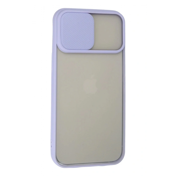 HarmonyAura  Iphone 13 Pro Max Kılıf Palm Buzlu Kamera Sürgülü Silikon - Lila