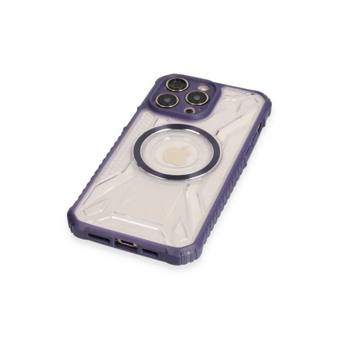 HarmonyAura  Iphone 13 Pro Max Kılıf Prag Magneticsafe Kapak - Derin Mor