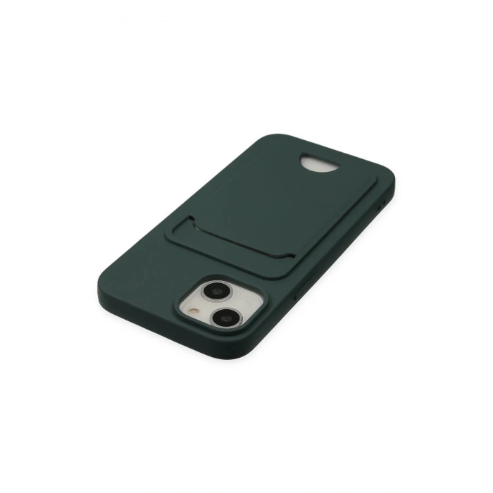 HarmonyAura  Iphone 14 Plus Kılıf Kelvin Kartvizitli Silikon - Koyu Yeşil