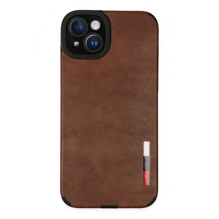 HarmonyAura  Iphone 14 Plus Kılıf Loop Deri Silikon - Kahverengi