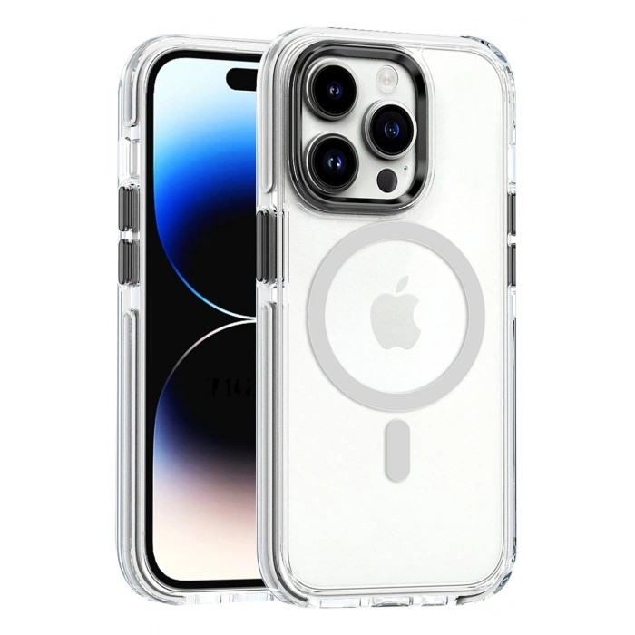 HarmonyAura iPhone 14 Pro Bella Magsafe Kapak - Gri