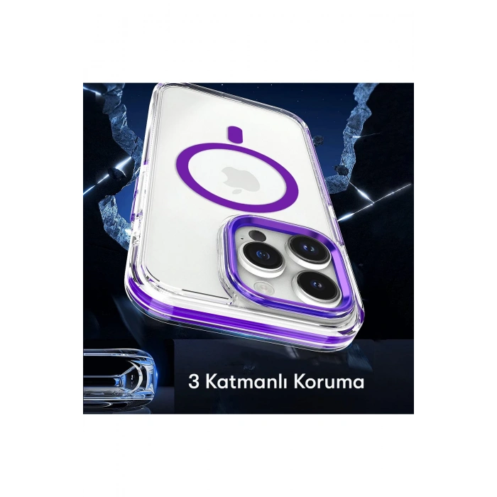 HarmonyAura iPhone 14 Pro Bella Magsafe Kapak - Siyah