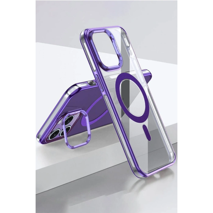 HarmonyAura iPhone 14 Pro Drop Magsafe Kapak - Derin Mor