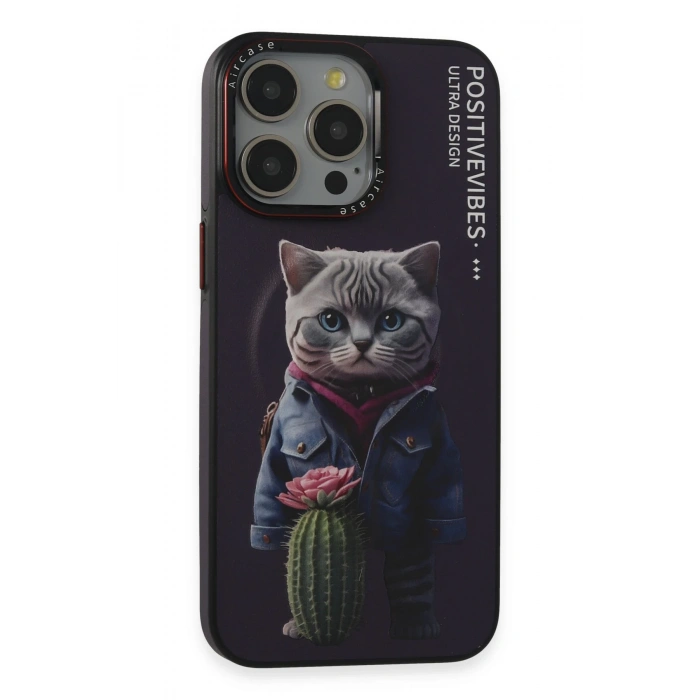 HarmonyAura iPhone 14 Pro Fun Magsafe Kapak - Derin Mor