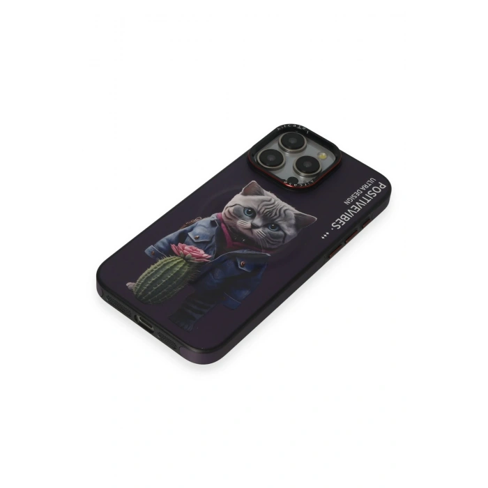 HarmonyAura iPhone 14 Pro Fun Magsafe Kapak - Derin Mor