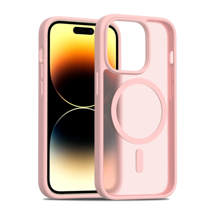 HarmonyAura iPhone 14 Pro Jota Magsafe Kapak - Pudra