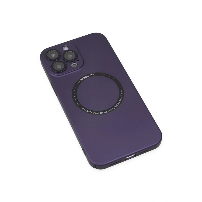 HarmonyAura  Iphone 14 Pro Kılıf Jack Magneticsafe Lens Silikon - Mor