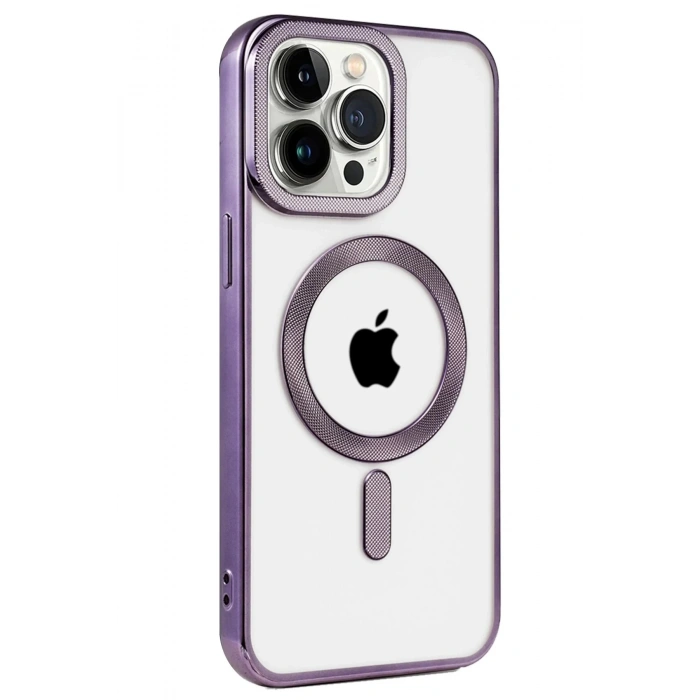 HarmonyAura  Iphone 14 Pro Kılıf Kronos Magsafe Kapak - Derin Mor