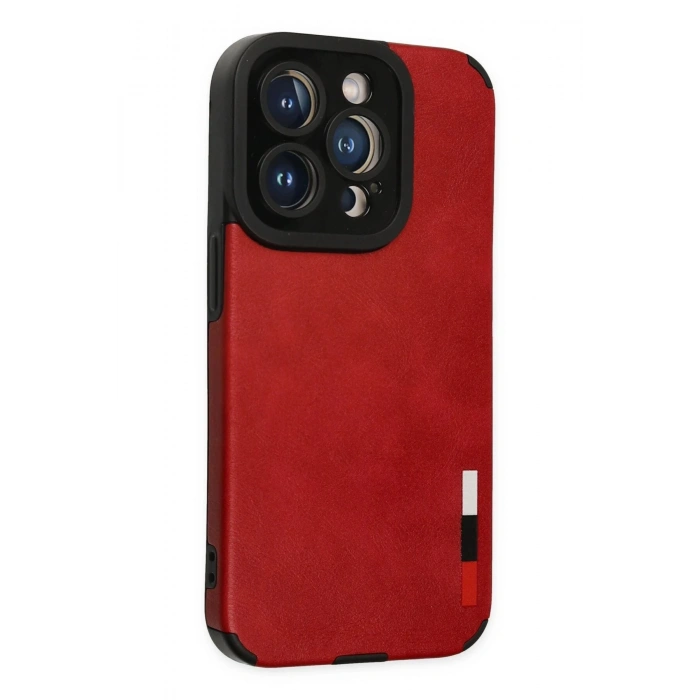 HarmonyAura  Iphone 14 Pro Kılıf Loop Deri Silikon - Kırmızı