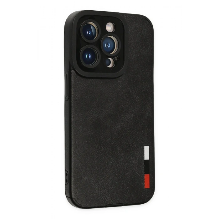 HarmonyAura  Iphone 14 Pro Kılıf Loop Deri Silikon - Siyah