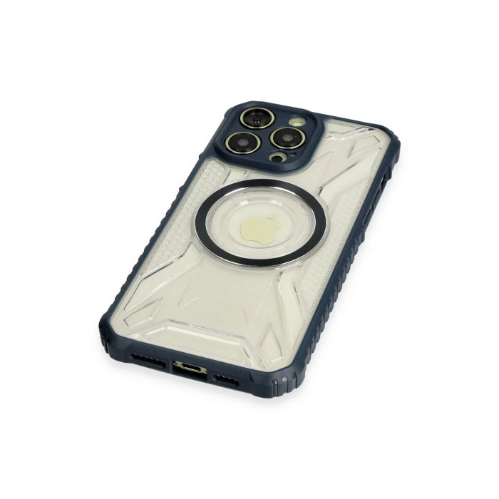 HarmonyAura  Iphone 14 Pro Kılıf Prag Magneticsafe Kapak - Lacivert