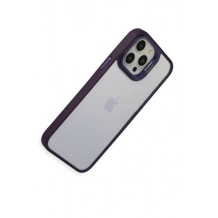 HarmonyAura iPhone 14 Pro Kılıf Roblox Lens Standlı Kapak - Mor