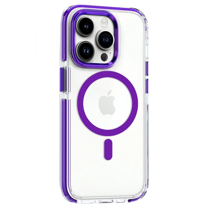 HarmonyAura iPhone 14 Pro Max Bella Magsafe Kapak - Derin Mor