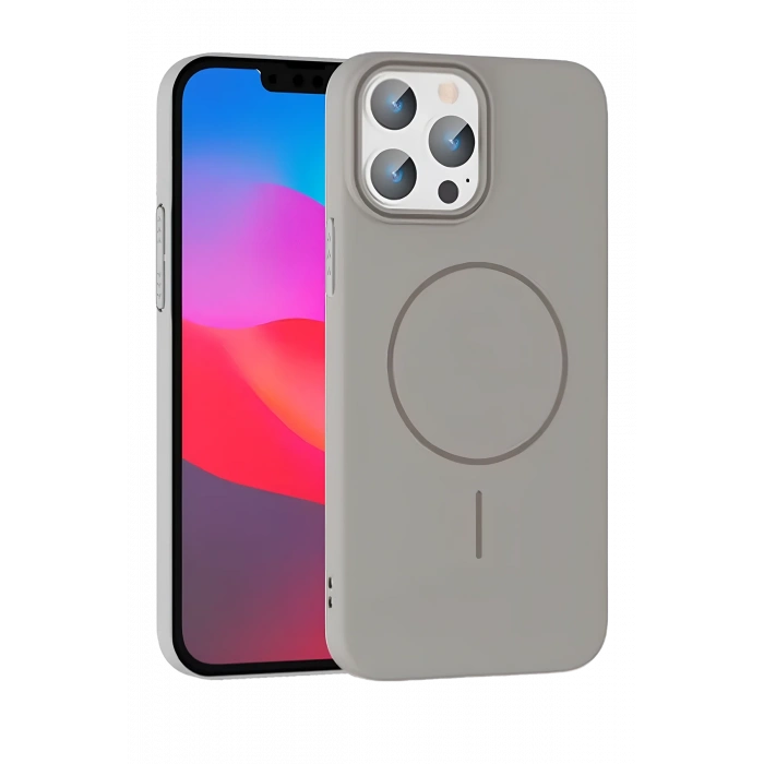 HarmonyAura iPhone 14 Pro Max Broş Magsafe Kapak - Titan Gri