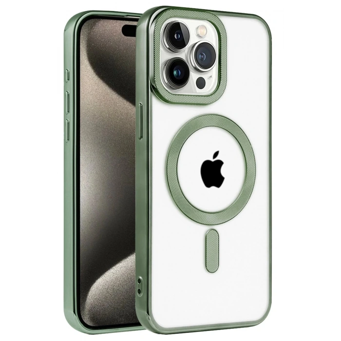 HarmonyAura  Iphone 14 Pro Max Kılıf Kronos Magsafe Kapak - Koyu Yeşil