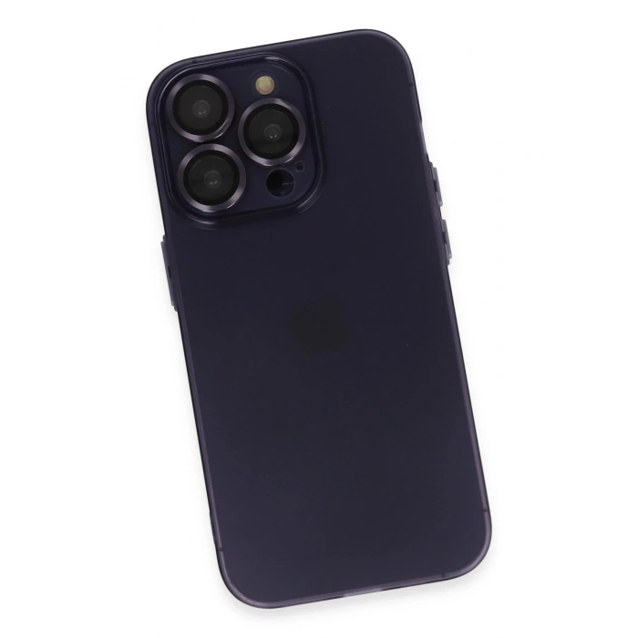 HarmonyAura  Iphone 14 Pro Max Kılıf Luko Lens Silikon - Derin Mor