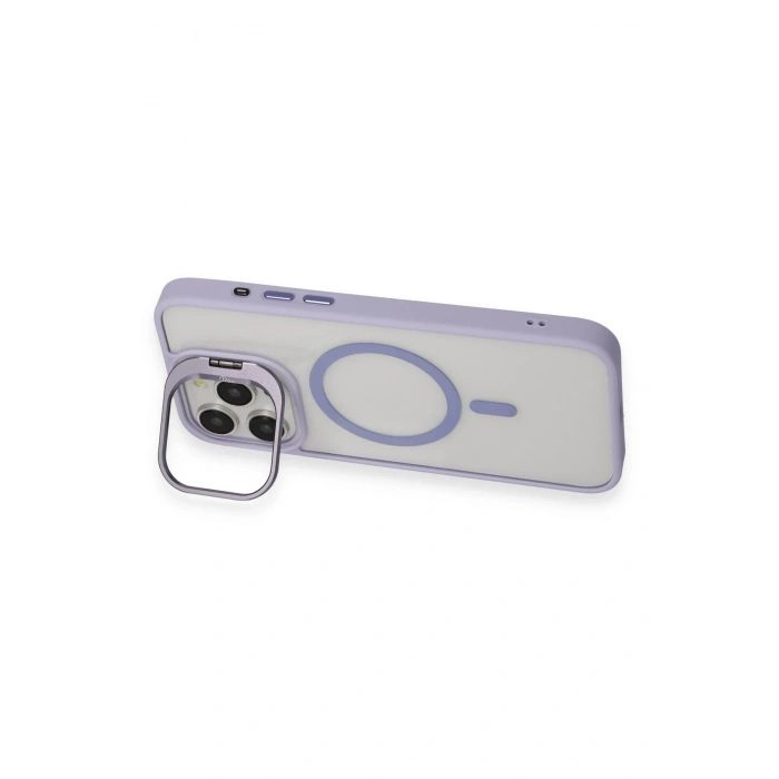 HarmonyAura iPhone 14 Pro Max Kılıf Roblox Lens Magsafe Standlı Kapak - Derin Mor