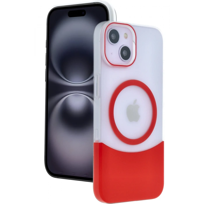 HarmonyAura iPhone 14 Velar Magsafe Kapak - Kırmızı
