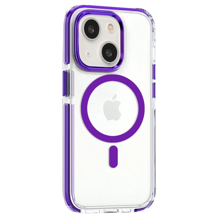 HarmonyAura iPhone 15 Bella Magsafe Kapak - Derin Mor