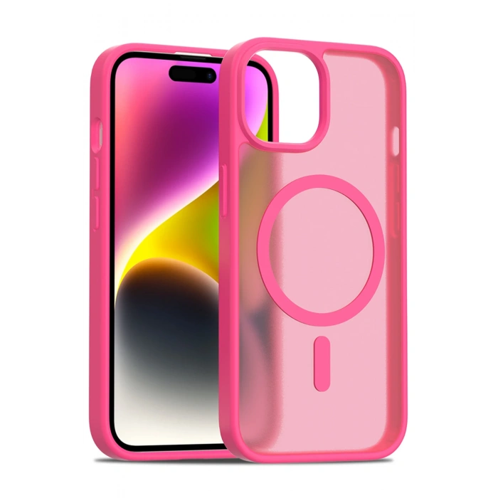 HarmonyAura iPhone 15 Jota Magsafe Kapak - Rose