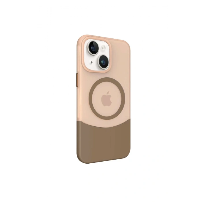 HarmonyAura iPhone 15 PC Suit Magsafe Kapak - Kahverengi