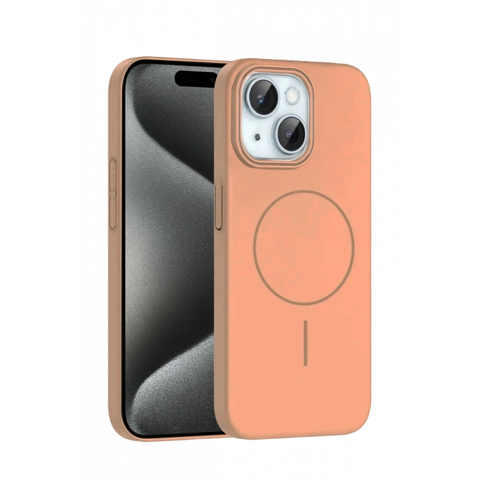 HarmonyAura iPhone 15 Plus Broş Magsafe Kapak - Çöl Titanyum