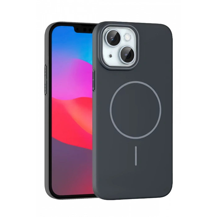 HarmonyAura iPhone 15 Plus Broş Magsafe Kapak - Füme