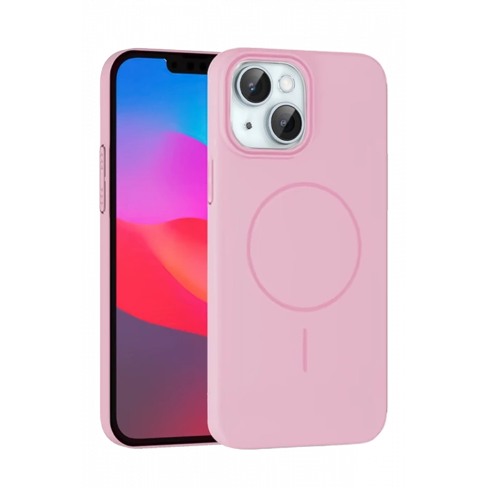 HarmonyAura iPhone 15 Plus Broş Magsafe Kapak - Pembe