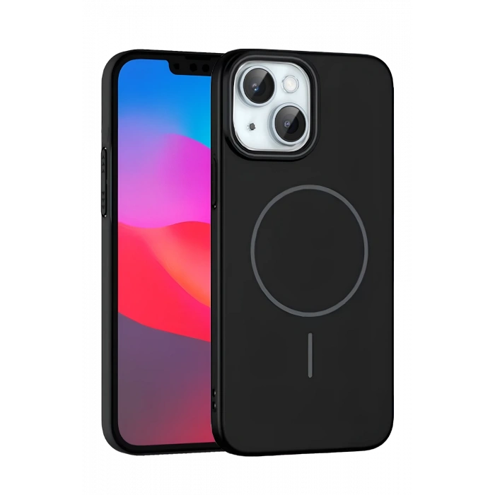 HarmonyAura iPhone 15 Plus Broş Magsafe Kapak - Siyah