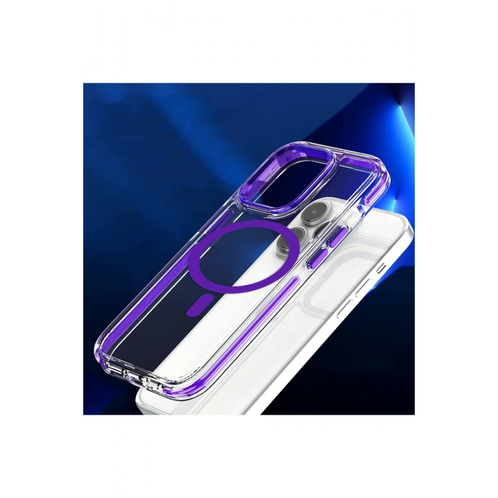 HarmonyAura iPhone 15 Pro Bella Magsafe Kapak - Gri