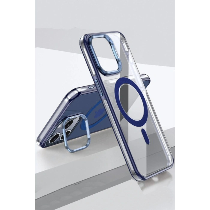 HarmonyAura iPhone 15 Pro Drop Magsafe Kapak - Lacivert