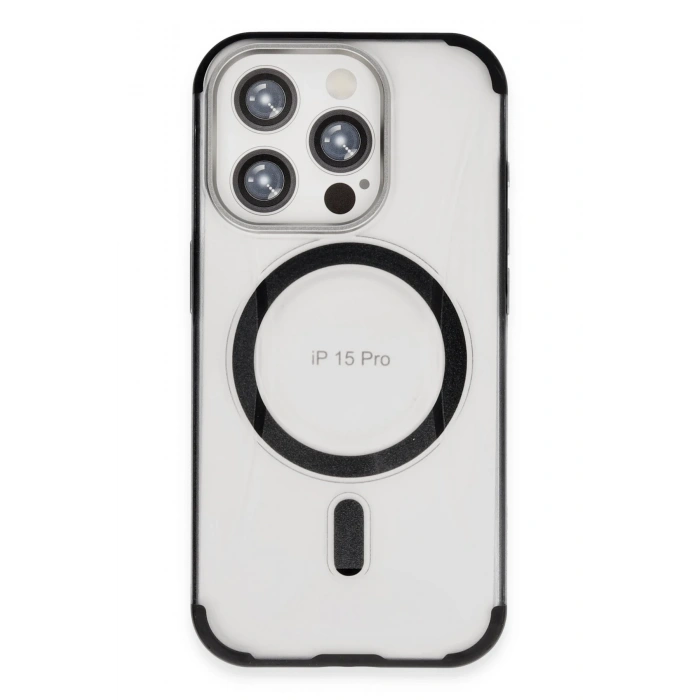 HarmonyAura iPhone 15 Pro Hilton Magsafe Kapak - Siyah