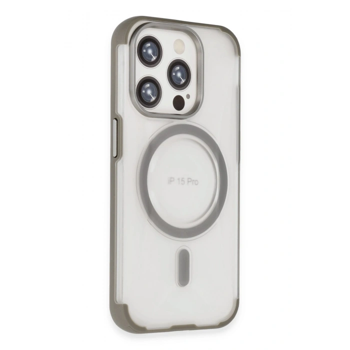 HarmonyAura iPhone 15 Pro Hilton Magsafe Kapak - Titan Gri
