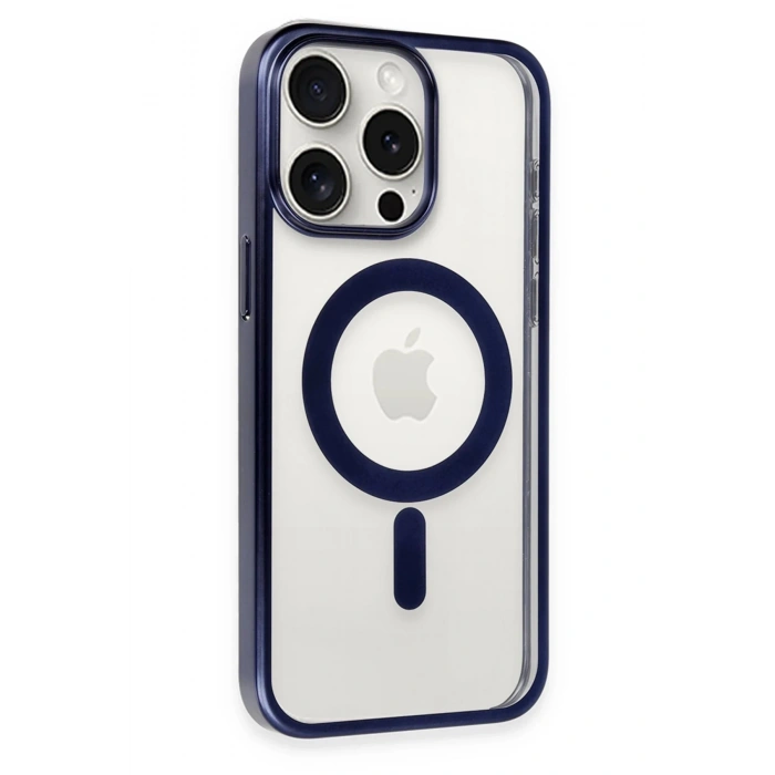 HarmonyAura  Iphone 15 Pro Kılıf Erozi Magsafe Kapak - Lacivert