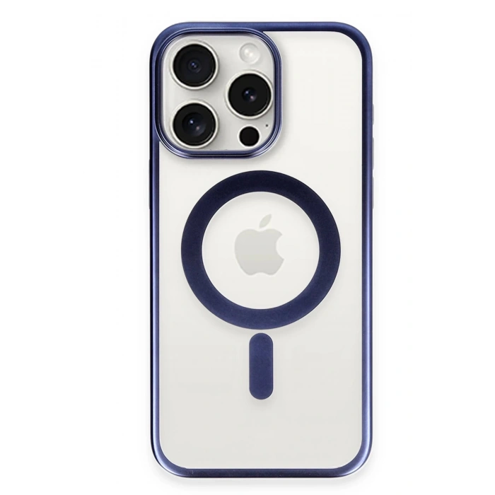 HarmonyAura  Iphone 15 Pro Kılıf Erozi Magsafe Kapak - Lacivert