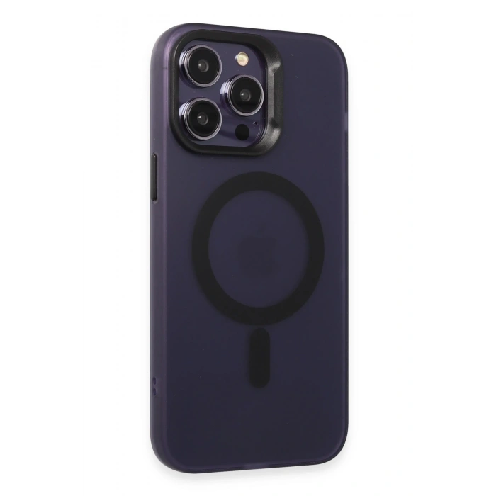 HarmonyAura iPhone 15 Pro Kılıf Mateks Magsafe Kapak - Derin Mor