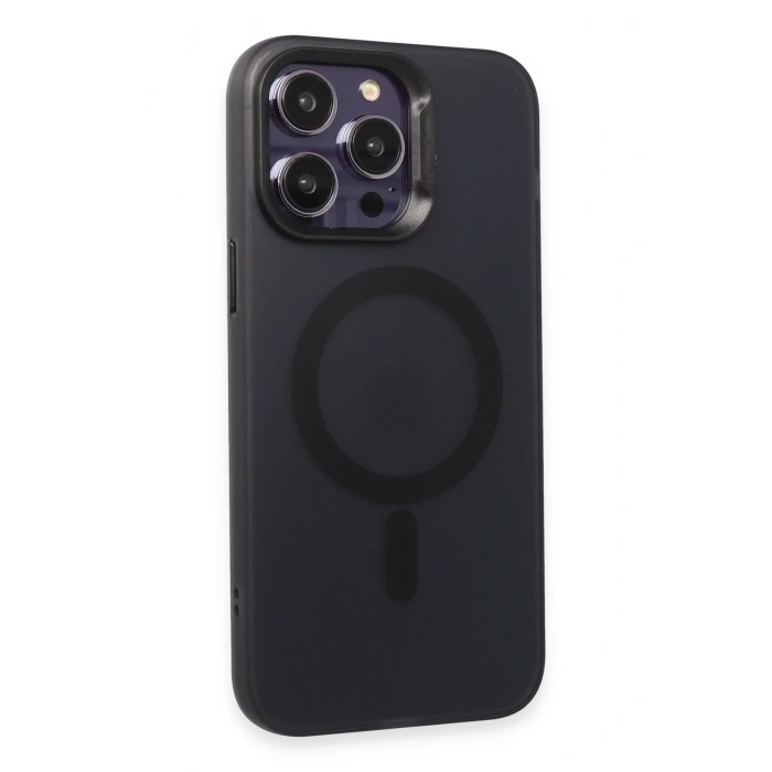 HarmonyAura iPhone 15 Pro Kılıf Mateks Magsafe Kapak - Siyah
