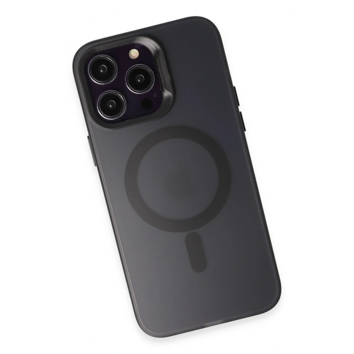 HarmonyAura iPhone 15 Pro Kılıf Mateks Magsafe Kapak - Siyah