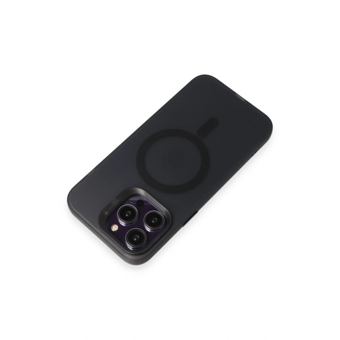 HarmonyAura iPhone 15 Pro Kılıf Mateks Magsafe Kapak - Siyah