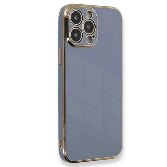 HarmonyAura  Iphone 15 Pro Kılıf Volet Silikon - Mavi