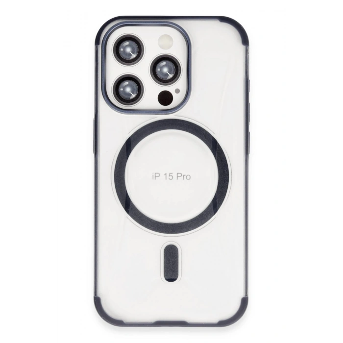 HarmonyAura iPhone 15 Pro Max Hilton Magsafe Kapak - Lacivert