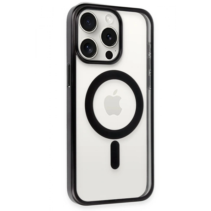 HarmonyAura  Iphone 15 Pro Max Kılıf Erozi Magsafe Kapak - Siyah