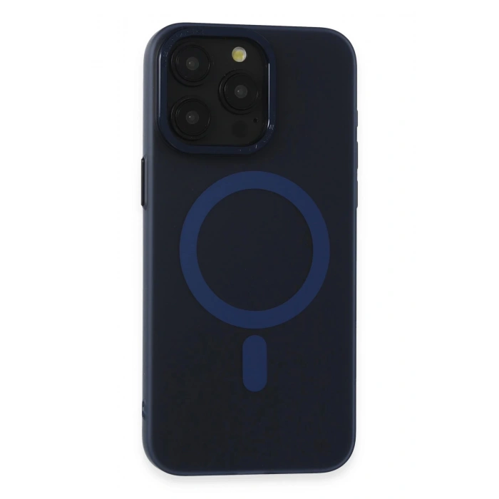HarmonyAura  Iphone 15 Pro Max Kılıf Lodos Magneticsafe Mat Kapak - Mavi